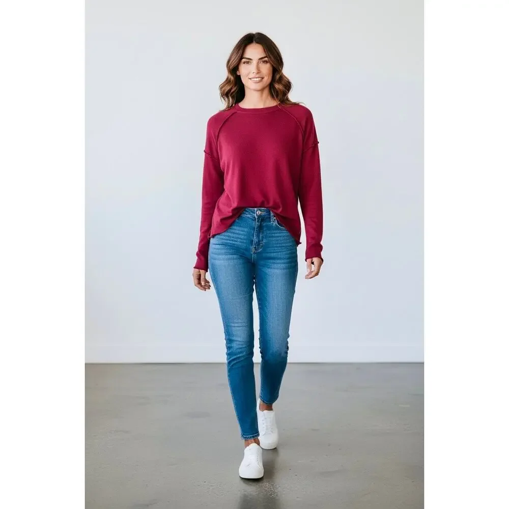 Eileen Fisher Women's Crewneck Cotton Pullover Sweater Pink Size XS/XXS NWT